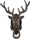 Antiqued Finish 8 Point Buck Deer Door Knocker