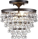 JONATHAN Y JYL9029A Toronto 13" Metal/Crystal LED Flush Mount Contemporary,Transitional Dimmable, 2700K Cozy Warm Light, for Kitchen,Hallway,Bathroom,Stairwell, OilRubbedBronze
