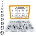 Hex Nuts Assortment Kit 4#40,6#32,8#32,10#24,10#32,12#24, 1/4"-20,5/16"-18,3/8"-16,1/2"-13 Hardware Nuts,Metal Nuts, Steel Nut,Stainless Hex Nuts Set(150 pcs)