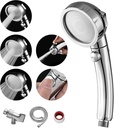 MIAOHUI Modern Handheld Shower Head with On Off Switch, High Pressure Shower Head with Handheld, 3 Spray Settings Removable Shower Head with Hose, Angle Adjustable Shower Bracket, Teflon Tape (Chrome)