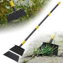 Garden Flat Shovel,74 inch Long Handle Manual Stand Weeding Tool with 2 Spades,Heavy Duty Multifunctional Garden Cleaning Shovel Spade,Floor Scraper for Weeding Edging Snow Ice Removal Tool