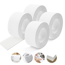 SNAIL GARDEN 4 Rolls White Sealant Caulk Strip,Upgraded Non-Trace Caulk Tape,Self Adhesive Caulking Tape for Toilet Base,Bathroom, Bathtub, Kitchen,Wall Floor(3.2M×3.8CM)