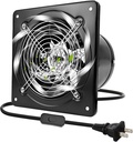 iMeshbean 10 Inch Exhaust Fan, 988CFM Wall Mount Exhaust Fan for Kitchen, Bathroom, Metal Extractor Fan Ideal for Attic, Garage, Chicken Coop, Shed, Window Ventilation, HVAC System, 100W, 110V, Black