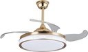 42 inch Smart Ceiling Fan with Light and Remote Control, Quiet Reversible DC Motor, Dimmable Led, Flush Mount Indoor Outdoor, for Bedroom Living Room Patio