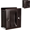 HOMOTEK 2 Pack Privacy Pocket Door Pull Without Switch Plate - Replace Old Or Damaged Passage Sliding Door Pull No Lock Quickly and Easily, 2-3/4”x2-1/2”, for 1-3/8” Thickness Door, Oil Rubbed Bronze