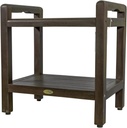 DecoTeak 20 Inch with LiftAide Arms Brown Waterproof Teak Wood Shower Bench Stool Seat Chair for Inside Shower Provides Safety, Storage, and Organization for Bathroom Accessories