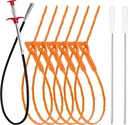 9-Piece Drain Clog Remover Kit - 35.5" Metal Clog Remover, 6x25" Drain Snake Hair Removal Tools, 2x18" Flexible Cleaning Brushes for Bathroom, Kitchen Sink, Shower, Toilet & Tub Drain Cleaning