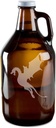 Ancient Dragon Awakening Hand-Made Etched Glass Beer Growler 64 oz