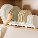 Dish racks for kitchen counter with water tray, Plate organizer for cabinet, Plate holders for dinner plates, Multi-purpose dish rack that can be joined, Kitchen plate organizer can hold 8 plates