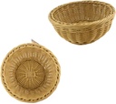 Mikinona Plastic Simulate Rattan Storage Basket Bread Basket Lid Snack Storage Box for Kitchen Imitation Rattan
