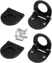 XMHF 4-Pack Recessed Type Door Drawer Handle Modern Flush Ring Kitchen Dresser Furniture Handle Pull,Flat Black Oval