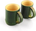 2pcs Natural Bamboo Tea Cup Eco-friendly Drinking Cup for Coffee Wine Beer Sake Home Bar Restaurant