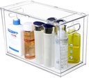 loobuu Plastic Storage Drawer, Clear Stackable Storage Bin, Multi-Use Large Organization Solution for Kitchen, Pantry, Bathroom, Home, Snack, Makeup, Under Sink Organizer Vanity Cabinet