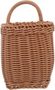 PRETYZOOM Woven Wall Hanging Basket for Kitchen and Living Room Plastic Storage Organizer for Tableware and Vegetables Space Saving Design Brown