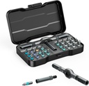 24 in 1 Magnetic Screwdriver Set, DIY Ratchet Screwdriver Set, Multi Bit Magnetic Drive Set with Detachable Ratchet Handle, Portable Precision Repair Tool Kit for Furniture Computer Bicycle