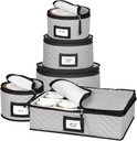 China Storage Containers 5-Piece Set Moving Boxes for Dinnerware, Glasses, Plates, Mugs and Saucers Sturdy Quilted Microfiber Dish Organizer with Dividers for Seasonal Storage - Gray