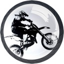 Dirt Bike Rider 4 Pcs Cabinet Dresser Knobs Drawer Door Pull Handles for Kitchen Bathroom Unique Drawer Knobs