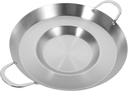 BESTonZON Concord Stainless Steel Comal Frying Bowl Cookware (19.6"), Mexican Discada Pan, Heavy Duty Concave Comal, Outdoors Cazo Griddle Fryer, Chicharron Deep Frying Bowl