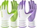 COOLJOB 10 Pairs Gardening Gloves for Women Ladies, Breathable Rubber Coated for Yard Garden, Outdoor Indoor Protective Work, Medium Size, Lavender Purple & Apple Green