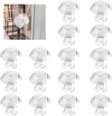 MOROBOR Self Adhesive Cabinet Pull Handle, 16pcs Transparent Acrylic Handles Concave Diamond Acrylic Knobs Cupboard Knobs Without Drill Handle for Kitchen Bathroom Mirror Door