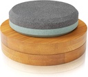 Sharp Pebble Puck/Disk - Axe/Hatchet Large Sharpening Stone- Whetstone Blade & Tool Sharpener- Dual Grit Multipurpose Waterstone Sharpener with Bamboo Box