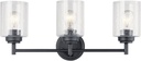 Kichler Winslow 21.5” Vanity Light in Black with Clear Seeded Glass, 3-Light Modern Bathroom Lighting Fixture, 45886BK