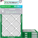 Filterbuy 20x30x1 Air Filter MERV 8 (MPR 700) Dust Defense Replacement (4-Pack), Electrostatic Pleated HVAC AC Furnace Filters, Made in USA (Actual Size: 19.63 x 29.63 x 0.75)