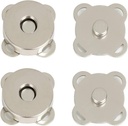 CooBigo Magnetic Snaps Buttons Plum Magnetic Snap Closures for Purses Bags Clothes Handbags Scrapbooking,Magnetic Purse Closure Fasteners,Sewing on Magnetic Snaps for DIY Craft (18mm) (Silver)