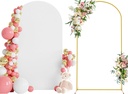 Wokceer 7.2 FT Wedding Arch Backdrop Stand and White Arch Cover, Metal Arch Stand with Arch Stand Cover for Birthday Party Wedding Ceremony Bridal Baby Shower Event Decor