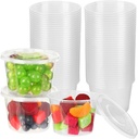 Augshy Deli Food Containers with Lids 12 oz, 40 Sets Food Storage Plastic Containers With Lids Reusable Plastic Containers Free for Soup, Salad, Dessert, Fruit, Meal Prep Leakproof and Microwave Safe