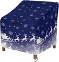 Talayituse Reindeer Snowflake Tree Print Patio Chair Covers Christmas Decor Waterproof Heavy Duty Outdoor Furniture Cover with Air Vents for Lounge Lawn Deep Seat Outdoor Chair, 37"W x 37"D x 36"H