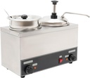 500W Electric Cheese Dispenser with Pump and Spoon, 4.23 Qt Commercial Hot Fudge Warmer Sauce Dispenser Machine, 86-230℉ Temp Adjustable Cheese Nacho Sauce Warmer, for Hot Fudge Cheese Caramel