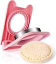 Round Sandwich Cutter and Sealer,Sandwich Cutters for Kids Lunch,Crustless Sandwich Cutter,Cookie Cutter for Children Lunchbox and Bento Box (Pink Round)