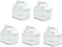5pcs Clear Cake Boxes Handheld Transparent Cupcake Holders with Handle for Bakery Home Party and Travel for Storage