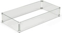 HPC Fire Rectangle Fire Pit Glass Wind Guard (WG55X15-L), 55x15-Inch