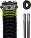 Garage Door Torsion Spring (207 x 1.75 x 31) | 1" Nylon Bushing + Winding Bars | Left Hand Wound Replacement (Right Side) (Cone Color: Black)