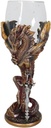 Ebros Gift Ruth Thompson Fire Ember Dragon Flame Blade Sword Glass Wine Goblet Chalice Cup Dragon Blade Series Collection Mythical Fantasy Party Hosting Accent