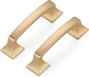Ravinte 10 Pack Solid 3" Square Foot Arch Pulls Kitchen Cabinet Handles Champagne Bronze Drawer Pulls Kitchen Cabinet Hardware for Cupboard Handles