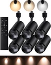 Zoomable 30W LED Track Lighting Heads,2700K-6500K Stepless Dimming H Type Dimmable Rail Ceiling Track Lights Fixtures,Flicker Free 15°to 60°CRI90 30W 3000LM,Black 6 Pack (30W-6 Pack)