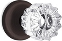 Privacy Vintage Fluted Crystal Door Knobs Venetian Bronze Round Rosette