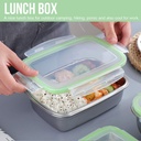 850ml Bento Box Adult,Stainless Steel Bento Lunch Box,Portable Outdoor Picnic Lunch Box Sealing Food Box Container, small, sliver