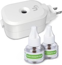 Mosquito Repeller, Electronic Mosquito Repellent Plug in Indoor Use, Includes 2-Pack 280 Hr Repellent Refills, No Candles or Flames, DEET-Free, for Home, Bedroom, Office, Kitchen (White)