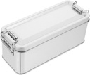 Silver Rectangular Hinged Cookie Tin Box for Gift Packaging Multipurpose Candy and Biscuit Storage Case Creative Bakery Box for Small Sweets and Chocolates for Christmas Birthday