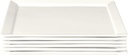 Fortessa Fortaluxe SuperWhite Vitrified China Dinnerware, Tavola 12-Inch Square Flat Bottom Plates, Set of 6