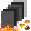 6Pcs Reusable Oven Liners for Toaster Oven, Non Stick Air Fryer Oven Liners Easy Clean Toaster Mat, Grill Baking Ma t Compatible with Cuisinart, Ninja, Kalorik Air Fryer Microwave(9 x 11 Inch)
