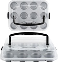 2-Pack Cupcake Pan with Lid, 12-Cup Nonstick Muffin Pan with Handle – Cupcake Carrier for Baking & Transporting, Perfect for Party, Holiday, Gathering