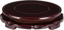 Wooden Display Stand, 18Cm Carved Round Base, Dark Wood Finish, Decorative Plate Holder for Home Or Office