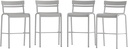 Flash Furniture Nash Commercial Grade Steel Stack Stool, Indoor-Outdoor Bar Stool with 2 Slat Back, Set of 4, Silver