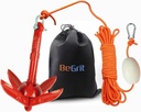 BeGrit Kayak Anchor Small Boat Anchor Folding Marine Anchor for Fishing,Kayak,Paddle Board,Canoe,Jet Ski, with 32.8 ft Anchor Tow Rope Carrying Bag