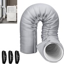 Portable AC Hose Insulation Sleeve, Portable Air Conditioners Insulated Hose Cover Wrap, Fit 5" & 5.9" Diameter Exhaust Hose, Easy Installation with 3*Adjustable Buckle Straps, Light Gray